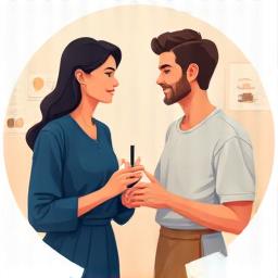 ケーキのデザインについて話し合う様子